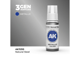Акрилова фарба NATURAL STEEL METALLIC - НАТУРАЛЬНА СТАЛЬ МЕТАЛІК / INK АК-Interactive AK11210