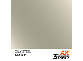 обзорное фото Акрилова фарба OILY STEEL METALLIC - МАСЛЯНА СТАЛЬ МЕТАЛІК / INK АК-Interactive AK11211 Металіки та металайзери