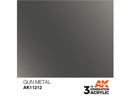 обзорное фото Акрилова фарба GUN METAL METALLIC - ЗБРОЙОВИЙ МЕТАЛІК / INK АК-Interactive AK11212 Металіки та металайзери