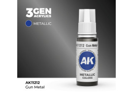 Акрилова фарба GUN METAL METALLIC - ЗБРОЙОВИЙ МЕТАЛІК / INK АК-Interactive AK11212