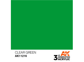 обзорное фото Акрилова фарба CLEAR GREEN STANDARD - ПРОЗОРИЙ ЗЕЛЕНИЙ / INK АК-Interactive AK11216 Standart Color