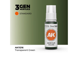 обзорное фото Акриловая краска CLEAR GREEN STANDARD - ПРОЗРАЧНЫЙ ЗЕЛЕНЫЙ / INK АК-интерактив AK11216 Standart Color