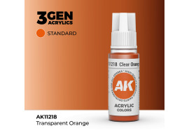 обзорное фото Акриловая краска CLEAR ORANGE STANDARD - ПРОЗРАЧНЫЙ ОРАНЖЕВЫЙ / INK АК-интерактив AK11218 Standart Color