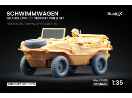 обзорное фото Набір коліс для Schwimmwagen Gelände v2 (200-16) від Italeri, Tamiya, AFV club ScaleX WW-35015 Колеса