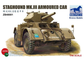 обзорное фото Збірна модель 1/48 Бронеавтомобіль Staghound Mk.III Bronco ZB48001 Бронетехніка 1/48