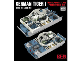 обзорное фото Збірна модель 1/35 Повний інтер'єр для танка Тигр I (середній/ранній/пізній, 3 в 1) Rye Field Model RFM 5141 Бронетехніка 1/35