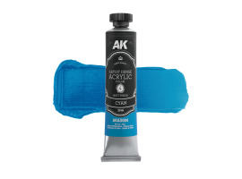 обзорное фото Акриловая краска Artist Dense Acrylic Голубой / Cyan AK-Interactive AKAD004 Акриловые краски