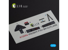 Vought F7U-3M Cutlass 3D декаль інтер'єр для комплекту Fujimi 1/72 KELIK K72094