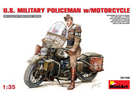 обзорное фото Американский военный полицейский на мотоцикле Автомобили 1/35