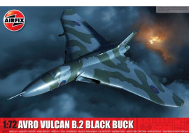 обзорное фото Збірна модель 1/72 британський стратегічний бомбардувальник Avro Vulcan B.2 "Black Buck" Airfix A12013 Літаки 1/72
