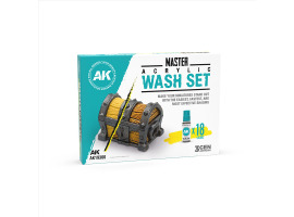 Повний набір акрилових змивок Master Acrylic Wash Set (18 кольорів) AK-Interactive 19300