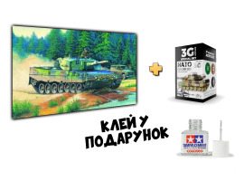 Збірна модель 1/35 Німецький танк Леопард 2 А4 + Набір кольорів НАТО