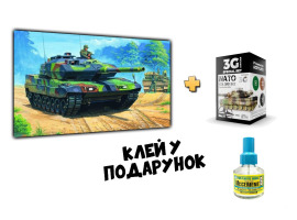 Збірна модель 1/35 Німецький танк Леопард 2 А6EX + Набір кольорів НАТО