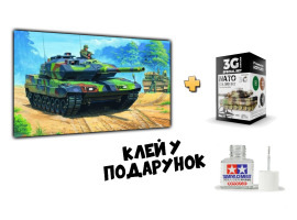 Збірна модель 1/35 Німецький танк Леопард 2 А6EX + Набір кольорів НАТО