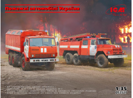 обзорное фото Збірна модель 1/35 Набір Пожежні автомобілі України ICM DS3527 Автомобілі 1/35