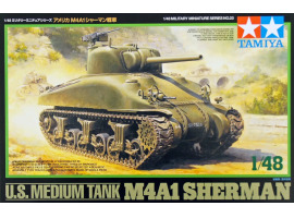 обзорное фото Збірна модель 1/48 Танк M4A1 Sherman Tamiya 32523 Бронетехніка 1/48