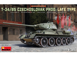 обзорное фото Збірна модель 1/35 Танк Т-34-85 Чехословаччина MiniArt 37078 Бронетехніка 1/35