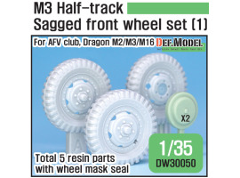 U.S M2/M3/M16 Halftrack Front Sagged Wheel set (1)( for AFV club, Dragon 1/35)