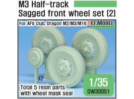 обзорное фото U.S M2/M3/M16 Halftrack Front Sagged Wheel set (2)( for AFV club, Dragon 1/35) Смоляные колёса