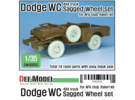 обзорное фото WW2 U.S Dodge WC 4X4 Sagged wheel set (for AFV club, Italeri 1/35) Смоляные колёса