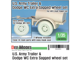 WW2 U.S Trailer and Dodge WC Extra Sagged wheel set (for WC6x6, M101 trailer)
