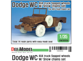 обзорное фото WW2 U.S Dodge WC 4X4 snow chained Sagged wheel set (for AFV club, Italeri 1/35) Resin wheels