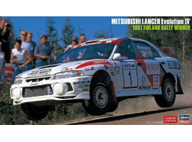 обзорное фото Збірна модель автомобіля Mitsubishi Lancer Evolution IV 1997 Finland Rally Winner Автомобілі 1/24