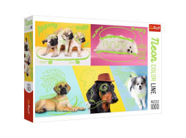 обзорное фото Пазли Неонові малюнки: Собачки 1000шт 1000 елементів