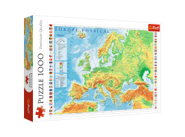 обзорное фото Пазли Фізична карта Європи 1000шт 1000 елементів
