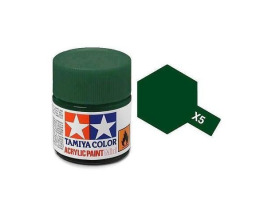 обзорное фото Акриловая краска на спиртовой основе Зеленая 10мл Тамия Мини X-5 Акриловые краски