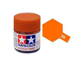 Alcohol-based acrylic paint Orange 10ml Tamiya Mini X-6