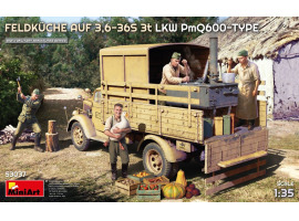 Сборная модель 1/35 Полевая кухня на 3,6-36S 3-тонном грузовике PMQ600-Type MiniArt 53037