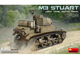 обзорное фото Збірна модель 1/35 Британський танк М3 Stuart початкова версія MiniArt 35425 Бронетехніка 1/35