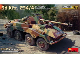 обзорное фото Збірна модель 1/35 Важка розвідувальна броньована машина Sd.Kfz.234/4 з інтер'єром MiniArt 35427 Бронетехніка 1/35