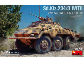 Збірна модель 1/35 Німецький бронеавтомобіль Sd.Kfz.234/3 з 2-см Schwebelafette 38 MiniArt 35431