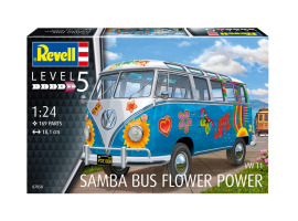 обзорное фото Сборная модель 1/24 Фургон VW T1 Samba Bus Flower Power Ревелл 07050 Автомобили 1/24