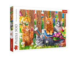 обзорное фото Puzzle Cats in the garden 500pcs 500 items