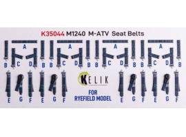 обзорное фото M1240A M-ATV Seat Belts 3D декаль інтер'єр для комплекту RFM 1/35 KELIK K35044 3D Декали