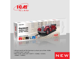 обзорное фото Acrylic Paint Set "German Civilian Cars of the 1930s" ICM 3065 Paint sets