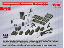 обзорное фото Сборная модель 1/48 Аэродромное оборудование Люфтваффе ICM 48409 Акссесуары 1/35