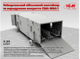 обзорное фото Scale model 1/35 Universal military container and airfield cover USA M8A1 ICM 53201 Cars 1/35