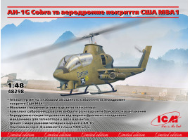 Збірна модель 1/48 Вертоліт AH-1G Cobra та аеродромне покриття США M8A1 ICM 48298