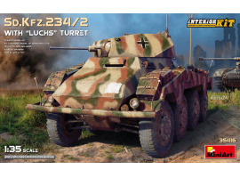 Сборная модель 1/35 Бронеавтомобиль Sd.Kfz.234/2 «Luchs» с комплектом интерьера башни Miniart 35416