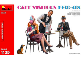 обзорное фото Збірна модель 1/35 Фігури Відвідувачі кафе 1930-40-х Miniart 38058 Фігури 1/35