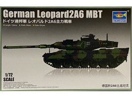 обзорное фото Збірна модель 1/72 німецький танк Leopard 2A6 Trumpeter 07191 Бронетехніка 1/72
