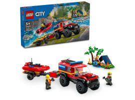 обзорное фото Конструктор LEGO City Пожежний позашляховик із рятувальним човном 60412 City