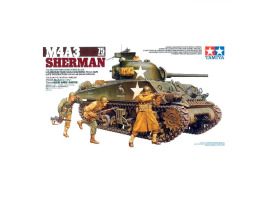 обзорное фото Scale model 1/35 Tank M4A3 SHERMAN 75mm gun Tamiya 35250 Armored vehicles 1/35