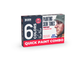 Set for painting flesh tones, 6 colors (3 x 3 GEN + 3 x QUICK GEN) AK-interactive AK17526