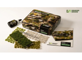 обзорное фото Набір пучків зеленої трави Grass Tuft Starter Box - Green  з пінцетом та клеєм ПВА Gamers Grass GGSB-G Набори деталювання