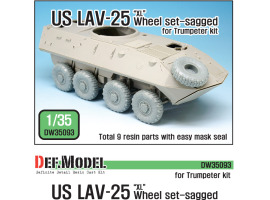 US LAV-25 "XL" Sagged wheel set (for Trumpeter 1/35)